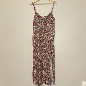 American Eagle Floral Cowl Neck Midi Dress with Slit